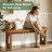 Solid Wood Bench, 43.3" Farmhouse Entryway Bench for Living Dining Room, Rustic Narrow Indoor Wooden Seating for Entry, Bedroom, Hallway, Natural Brown