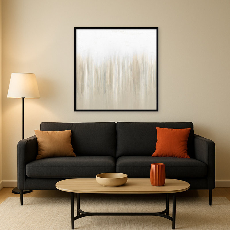 "Texture in Neutral Hues I" par Hannah Dawson, reproduction d'art sur toile encadrée, 37 x 37, Noir Svelte