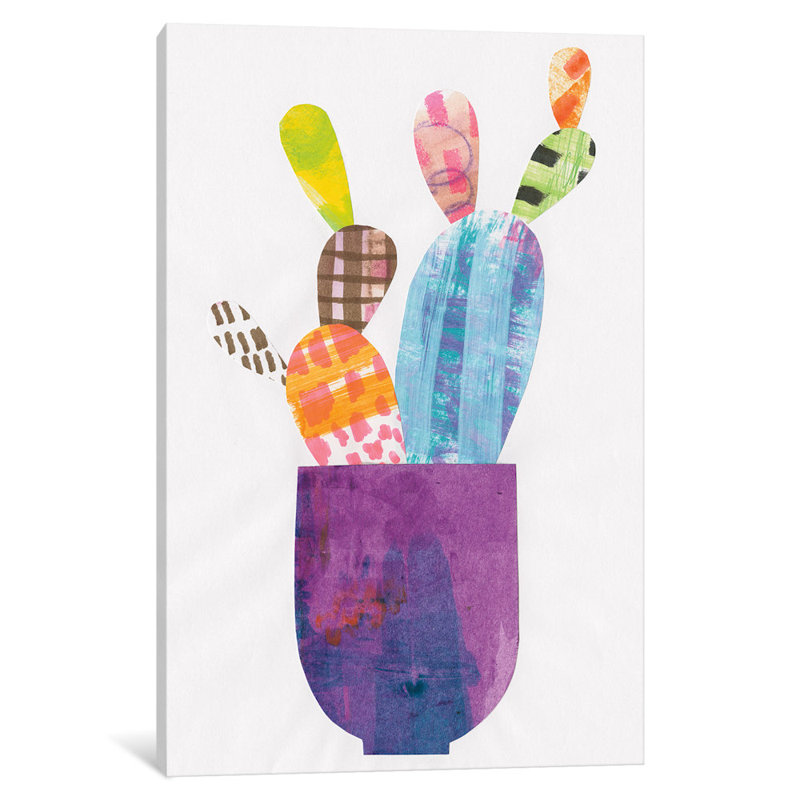 « collage cactus iii », impression sur toile, H 26 po x l 18 po x P 1,5 po