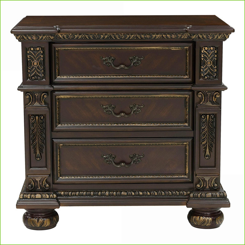 Table de chevet 3 tiroirs Traditional