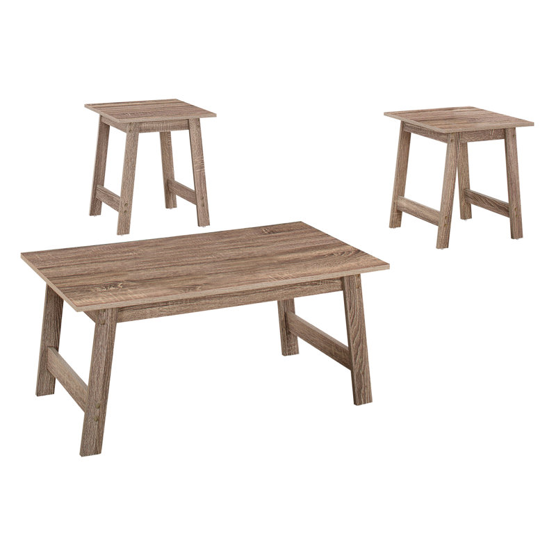 Living Space Table : 3Pcs, Coffee & End Tables In Brown Side For Home Use