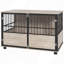 Table de bout pour chien 39,5 ", cage intérieure en bois pour chenil avec 3 portes, pour petits et grands chiens
