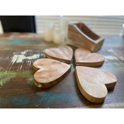 Agate Ceramic Jute Leather Crystal Heart Round 4 Piece Coaster Set with Holder Set