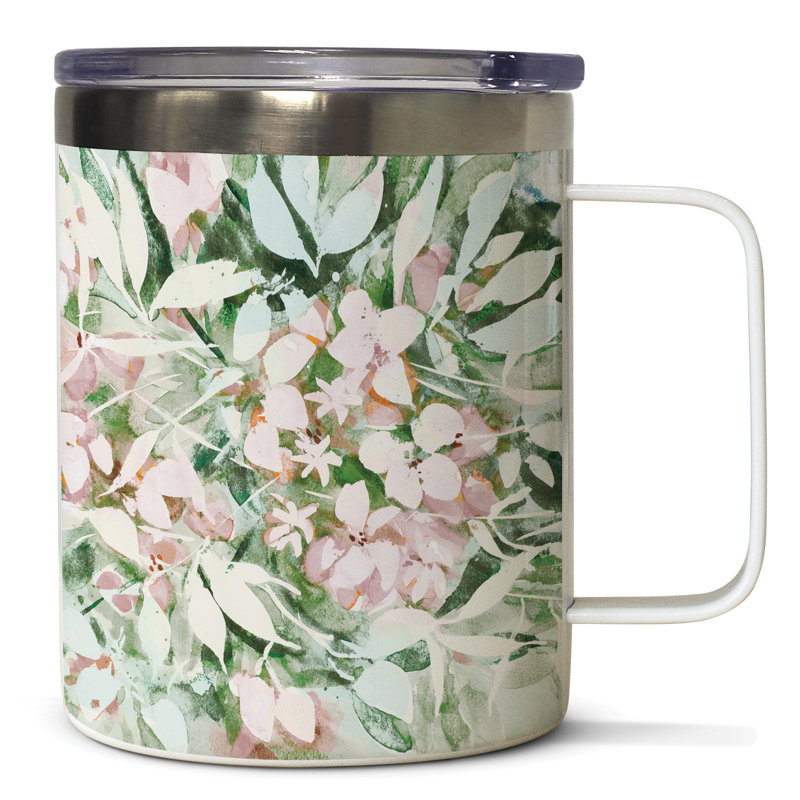 Tasse en acier inoxydable avec couvercle 12 oz. Winston Porter