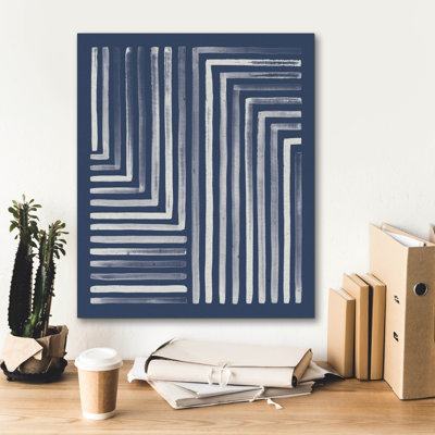  «Blue Sunset 3» par Laura Marshall, art mural sur toile, 20 po x 24 po