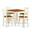 Ensemble de cuisine 5 pièces comprenant une table carrée et 4 chaises de salle à manger, 91 x 91 cm, couleur babeurre et cerisier-680205055-680205053-680205049