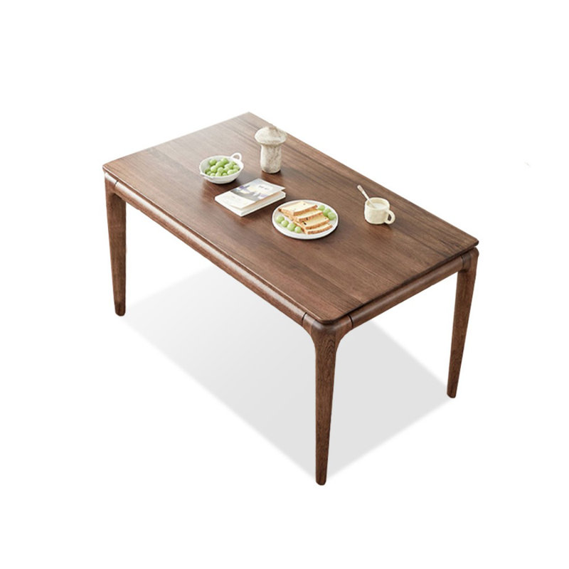 Retro Nut-Brown Rectangular Solid Wood Dining Table, 29.53"H x 55.12"L x 31.5"W
