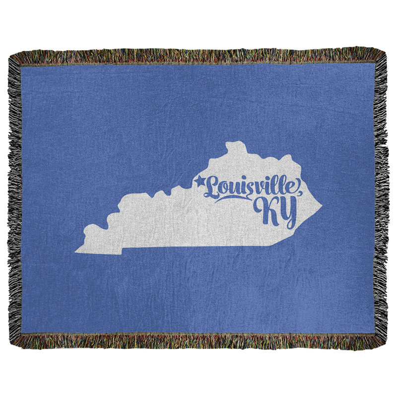 Jeté en coton tissé louisville kentucky, l 37 po x L 52 po, Bleu