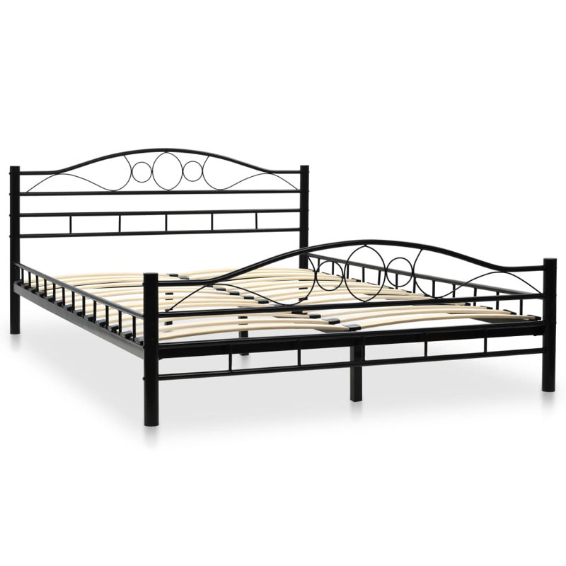 Pablo Bed, Black, European Double (140 x 200cm)