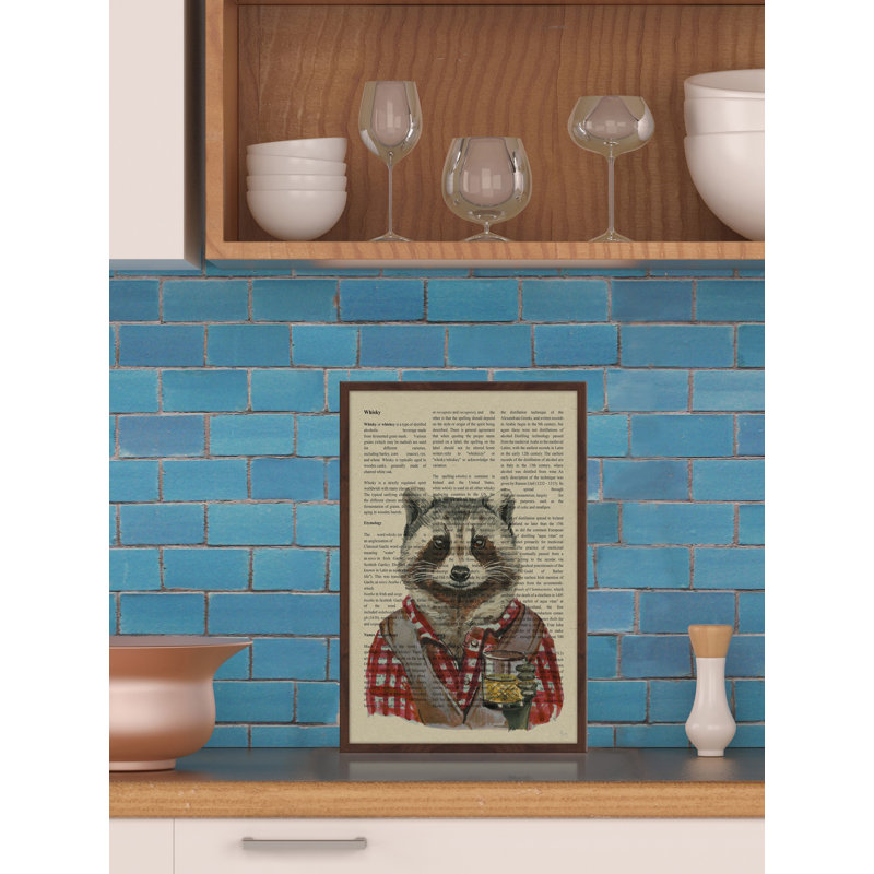 « scotch whisky history », reproduction de peinture à l’aquarelle encadrée, H 30 po x l 20 po x P 1,5 po