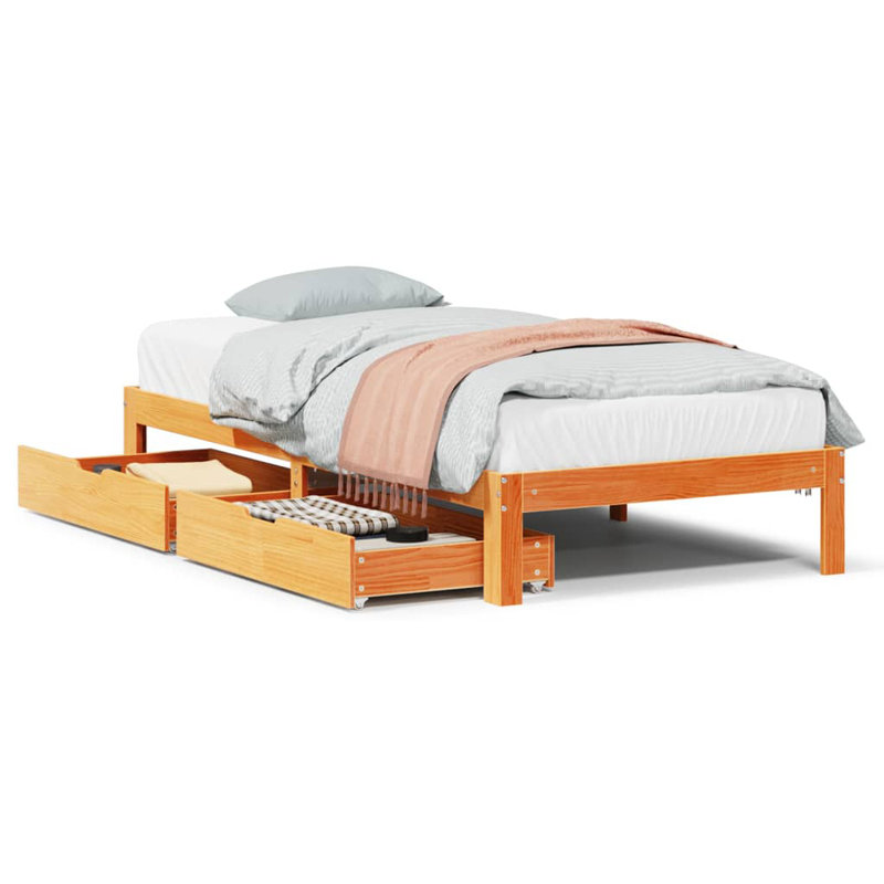 Storage Bed, Wax Brown, Single (3')