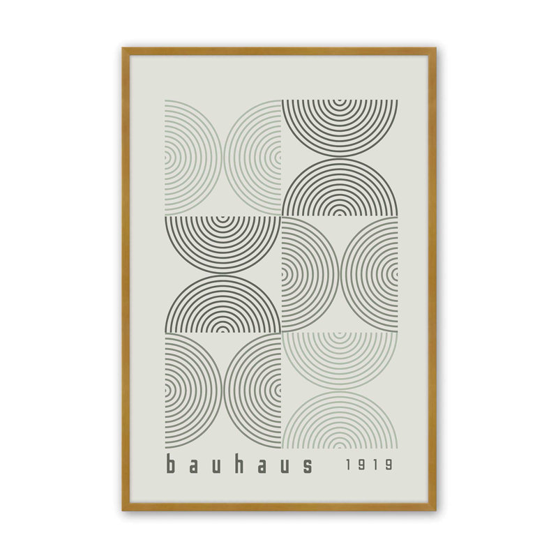 «Green Bauhaus», affiche de composition, H 21,25 po x l 17,25 po x P 1,25 po, Reproduction encadrée sans passe-partout