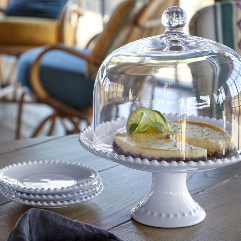 Pearl Stoneware Cake Stand
