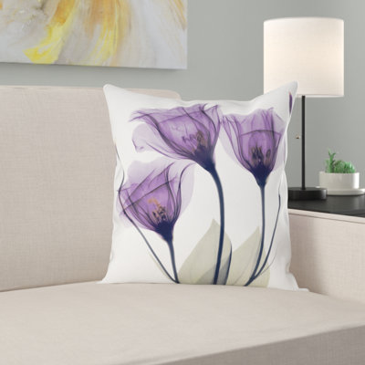 Gentian Hope Floral Outdoor Throw Pillow