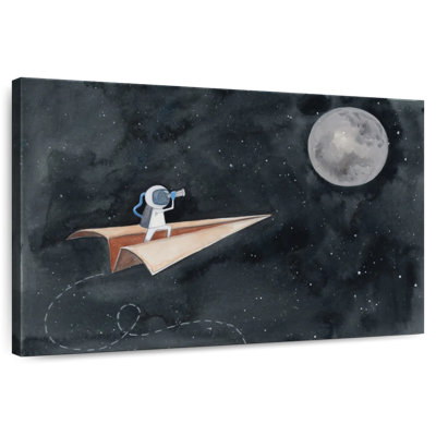 Avion en papier jusqu'à la lune