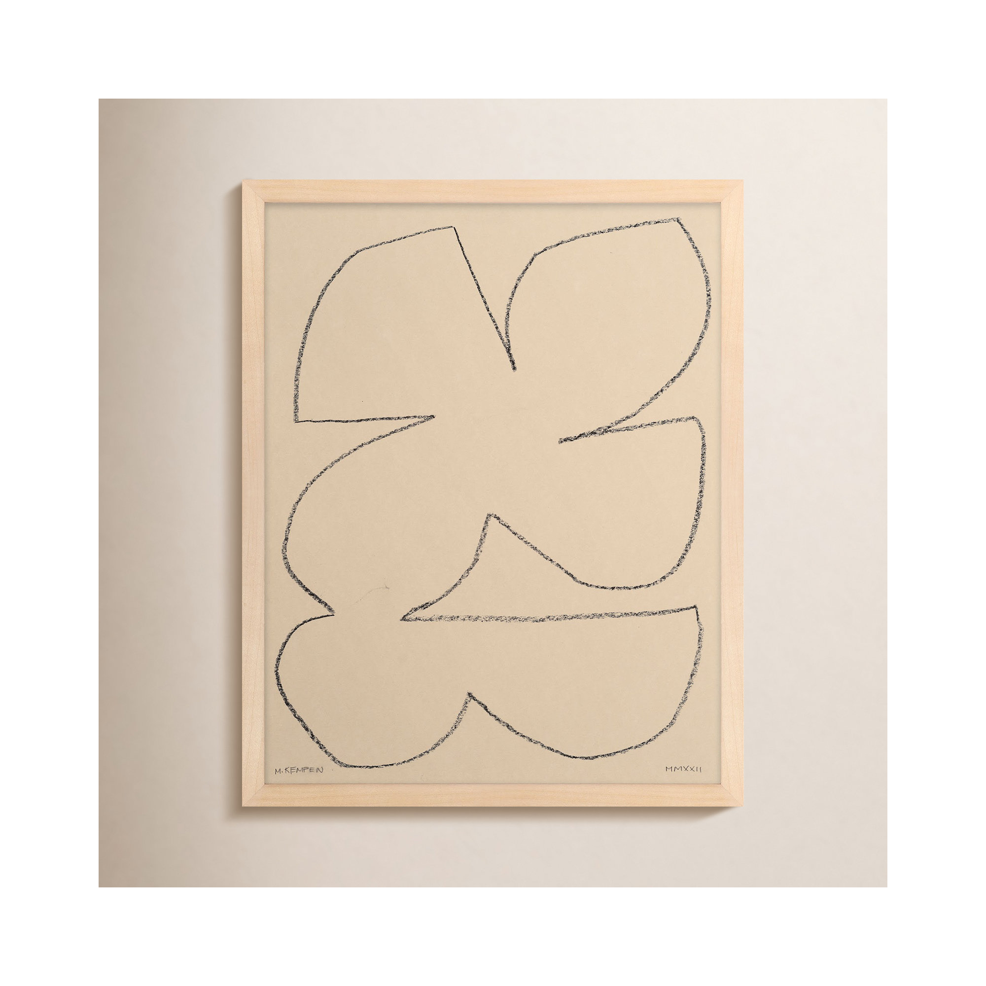 Outlines 4 by Michael Kempen, Maple Framed, 16" W x 20" H