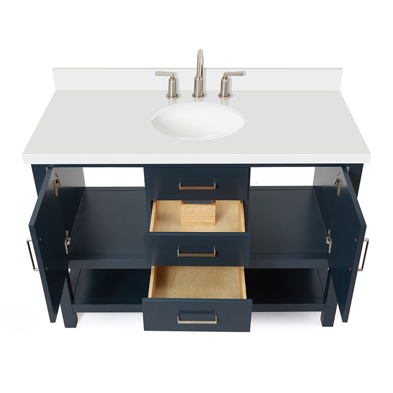 Bayhill 61'' W Single Vanity, Oval, Navy, 61"