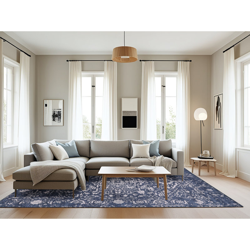 Tapis bleu Seychella, Rectangle 8 pi x 10 pi