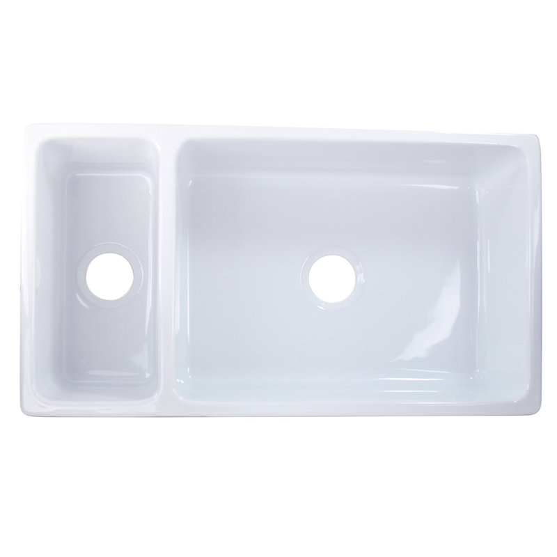 Island 35.5'' L Double Basin Kitchen Sink