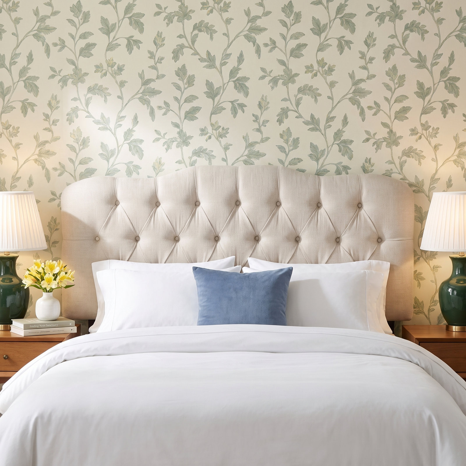 Michaela Upholstered Headboard, White Performance Twill, California King