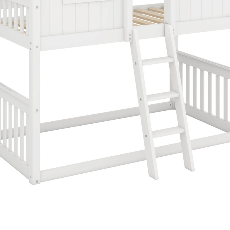 Lit superposé simple au-dessus de simple avec échelle et fenêtre, Blanc