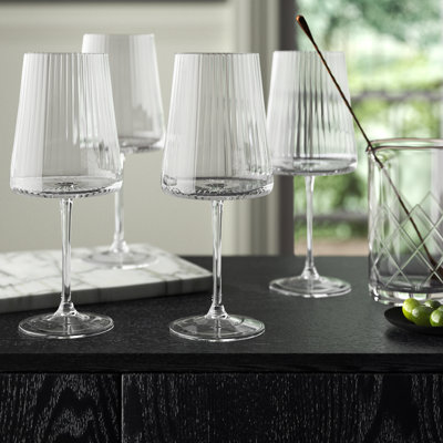 Claro Fluted Textured Wine Glasses