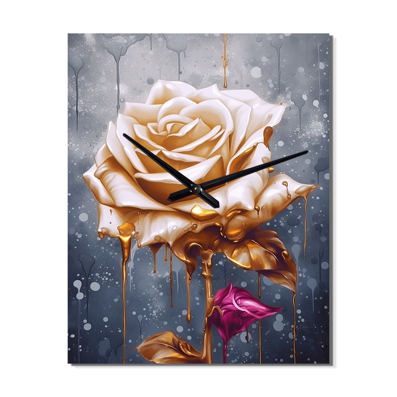 Horloge murale or et rose crème, Grand