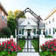 Black Iron Garden Arch, Gate, , Climbing Plants, Galvanized, Powder - Coated, Long Term Use, Stable Load Bearing Frame, Ornamental Arch With Size W58.35*H96.65, Support For Jasmine And Other Flowers,