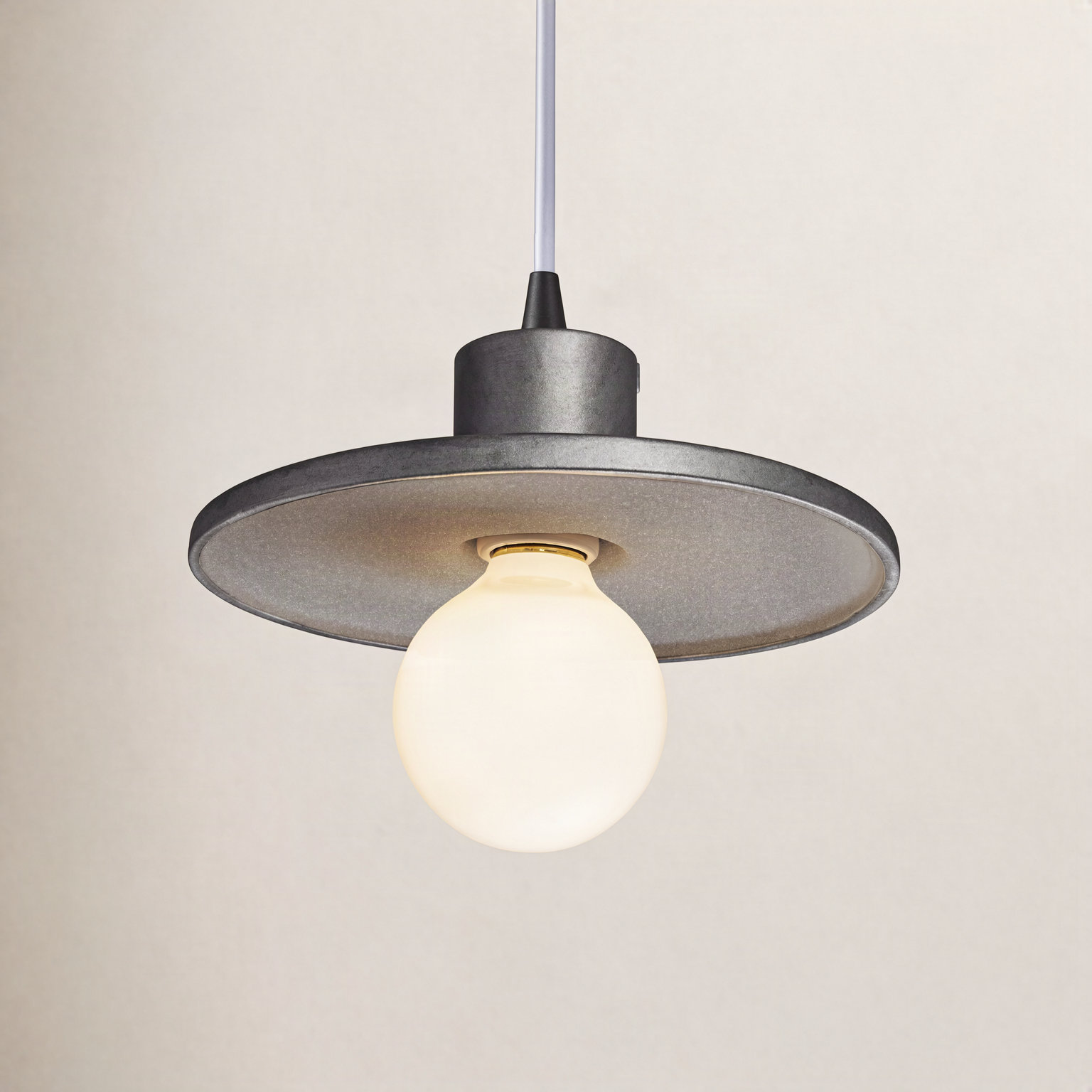 Leni Ceramic Dimmable Pendant, Antique Silver, Matte Black