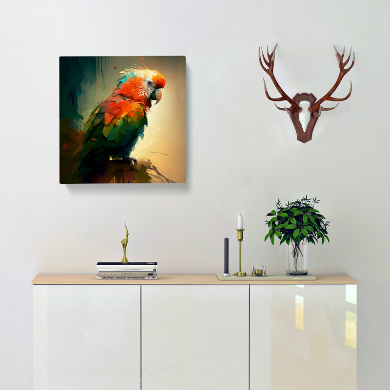 Parrot Expressionism - Wrapped Canvas, 35cm H x 35cm W x 3cm D