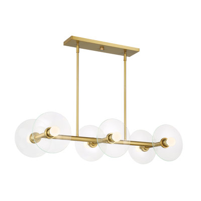 6 - Light Brushed Gold Geometric Pendant