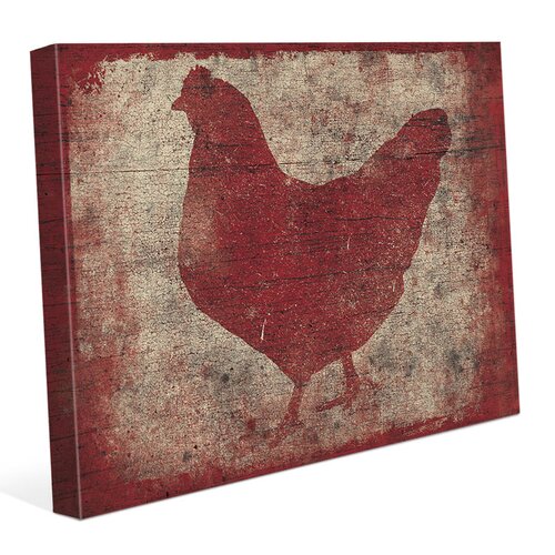 Click Wall Art Chicken Silhouette On Wood On Canvas Print | Wayfair