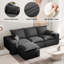 Canapé désossé de 107 po sans assemblage requis Canapé modulaire en velours côtelé moderne pour le salon, canapé en forme de L avec repose-pieds-109383333
