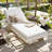 Acacia Solid Wood Outdoor Chaise Lounge, 6-Position Adjustable Sun Lounger with 4" Thick Water-Repellent Cushion, 400 lb Weight Capacity, Modern Low-Profile for Patio & Poolside-579250871
