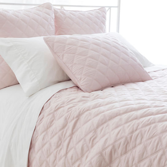 Quilted Silken Solid Coverlet, Ivory, King Coverlet