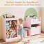 Bibliothèque pour enfants de 80 cm (31,5 po) de hauteur, rangement pour jouets avec banc, rangement pour peluches, tiroirs pour blocs de construction, rose-335897955