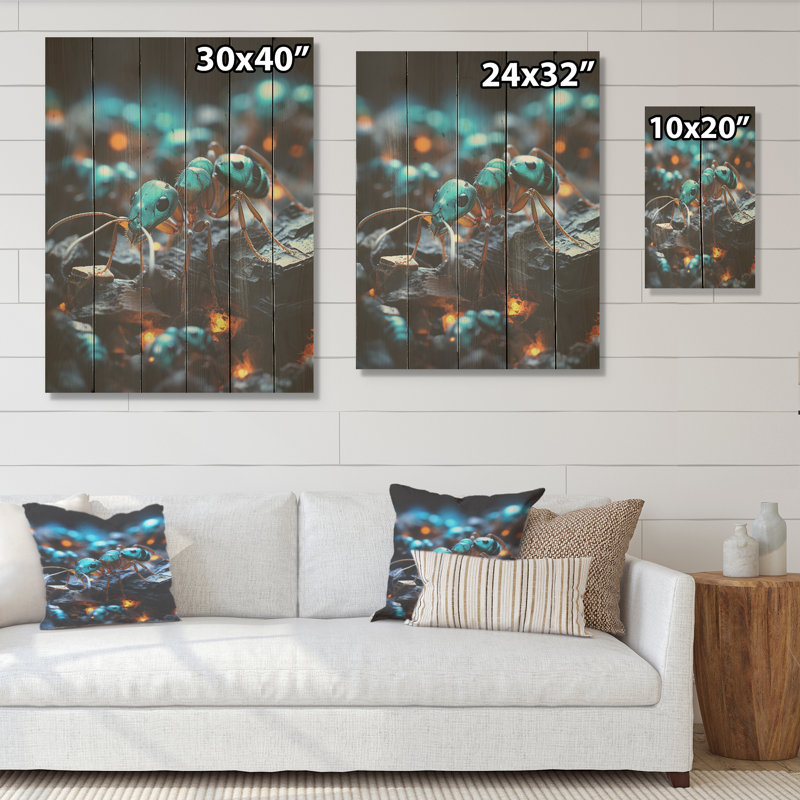 Art numérique sur bois de pin naturel, H 20 po x l 10 po