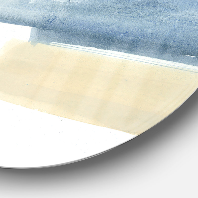 Panneau indigo VI, peinture - reproduction de cercle métallique, H 11 po x l 11 po