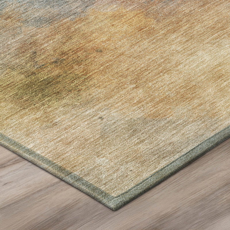 Machine Washable Indoor/Outdoor Chantille ACN2883 Abstract Rug, 8' Round, Copper