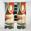 Visions symétriques orange-vert - rideau en velours moderne - obscurcissant - 1 panneau-107826524