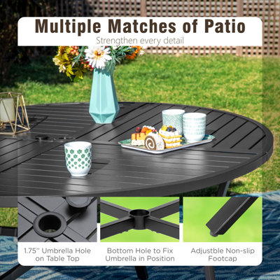 Sutiya Metal Patio Dining Set with Round Table