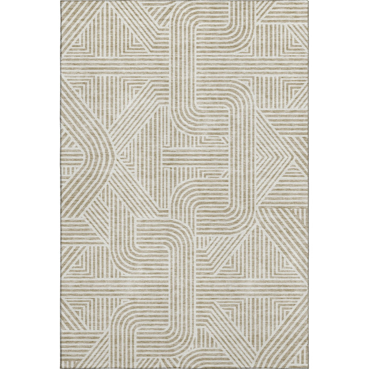 Premium Machine Washable Prisco Beige Rug