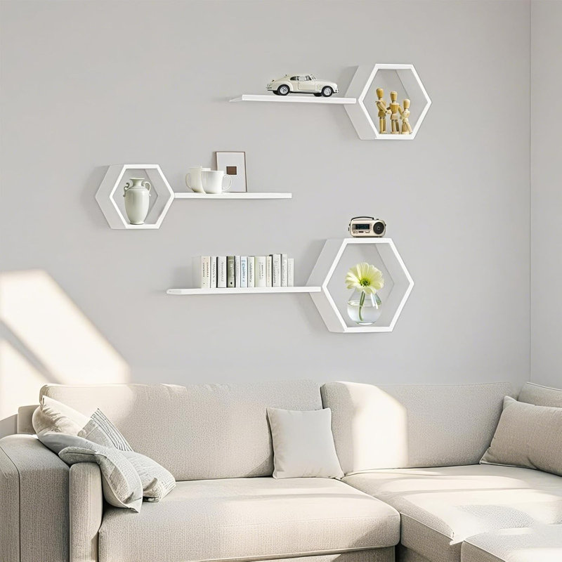 Ensemble de 3 tablettes murales Hexagon