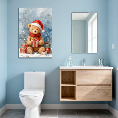 Christmas Teddy Bear Christmas Gift Snow Scene