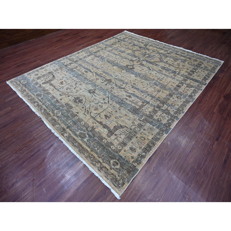Tapis oriental brun en laine noué à la main 8 pi 2 po x 10 pi 1 po - MOA10221045