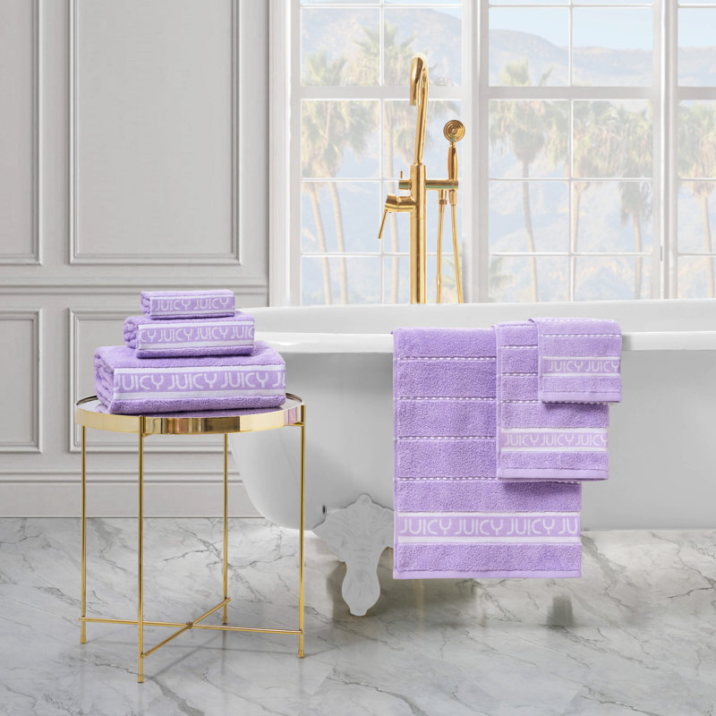 Juicy Couture Juicy Couture Luxurious Plush Stripe 6 Piece Premium Bath Towel Set