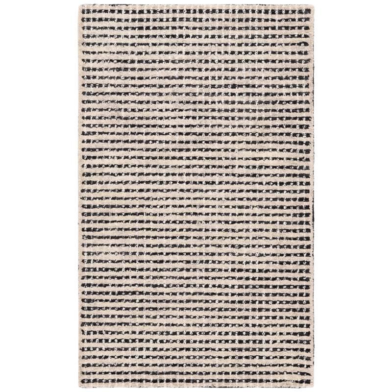 Jennaca Hand Tufted Wool Striped Rug, Rectangle 3' x 5'