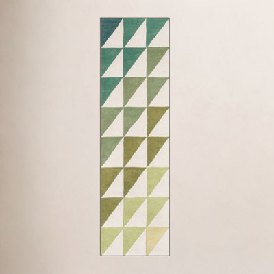 Glory Lime Green Hand-Tufted Geometric Wool Rug