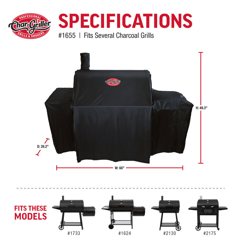Char-Griller 46.9'' W x 26.3'' D Grill Cover