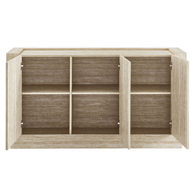 Hollis 59" Travertine Sideboard In Travertine